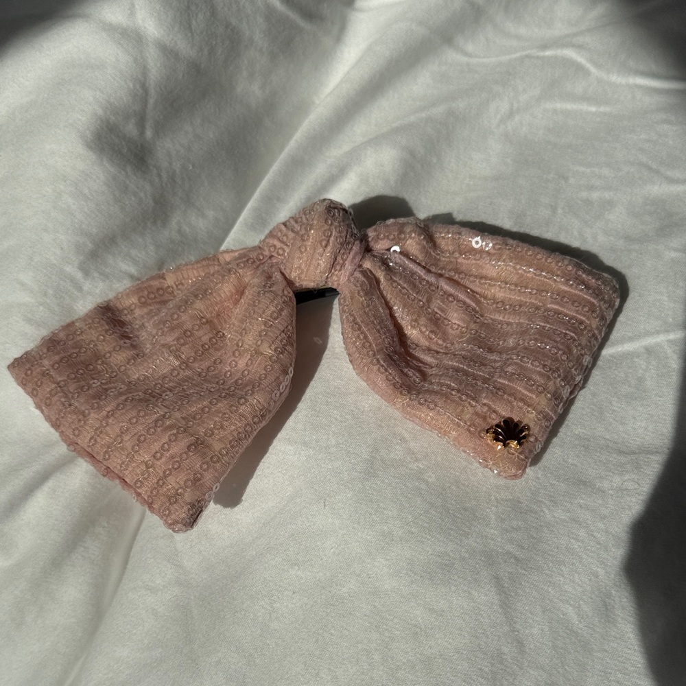 Lele Sadoughi Blush Headband with Gold Detail